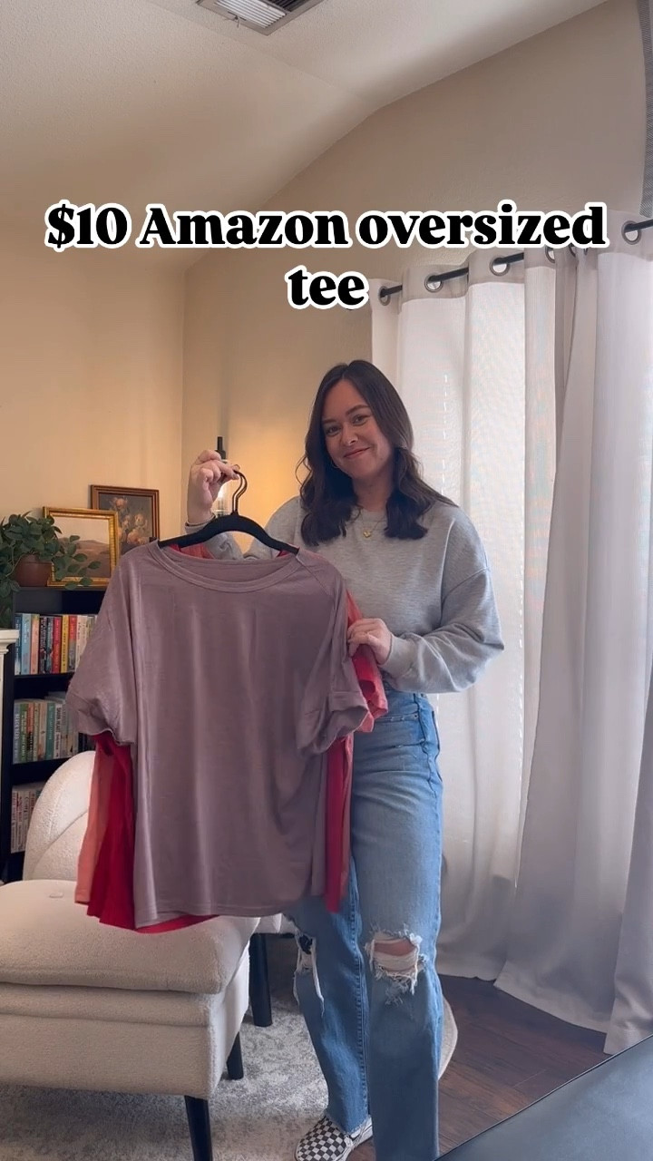 $10 oversized basic tees! 👏🏼
Comes in a ton of colors! 

Wearing a size S for reference! Size down! 

#LTKSeasonal #LTKSaleAlert #LTKPetite