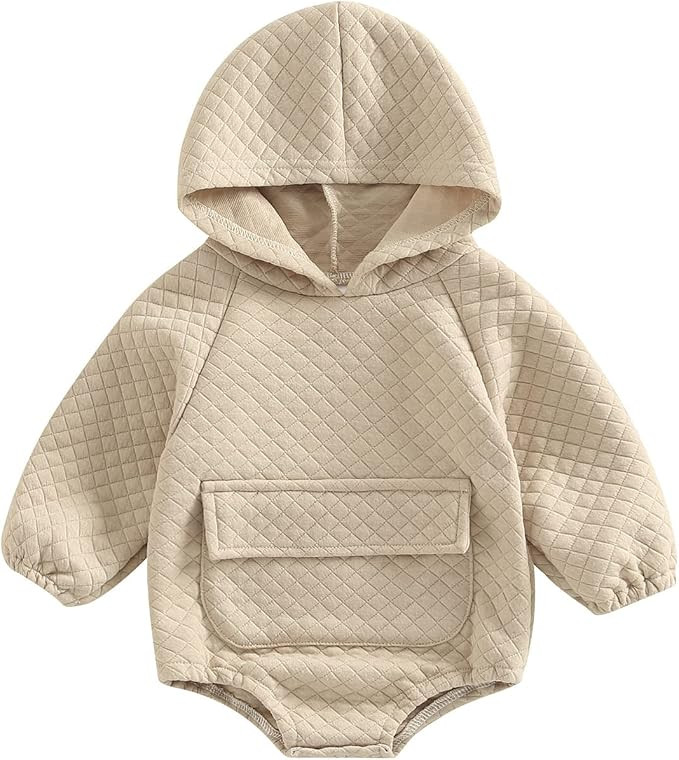 Infant Baby Boy Girl Fall Clothes Hoodie Pullover Sweatshirt Romper Color Block Long Sleeve Onesi... | Amazon (US)