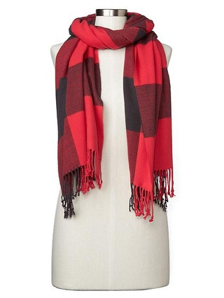 Gap Women Cozy Modal Holiday Plaid Scarf Size One Size - Holly berry | Gap US