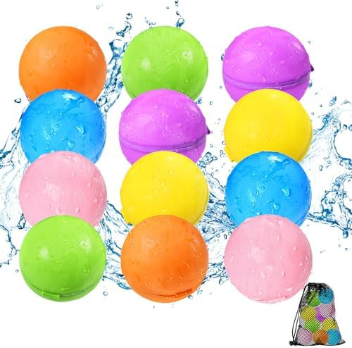 Reusable Water Balloons 12PCS - Summer Water Toys for Pool Beach & Outdoor, Self-Sealing Refillab... | Amazon (US)