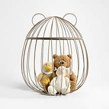 Metal Bear Shaped Stuffed Animal Storage Bin + Reviews | Crate & Kids | Crate & Barrel