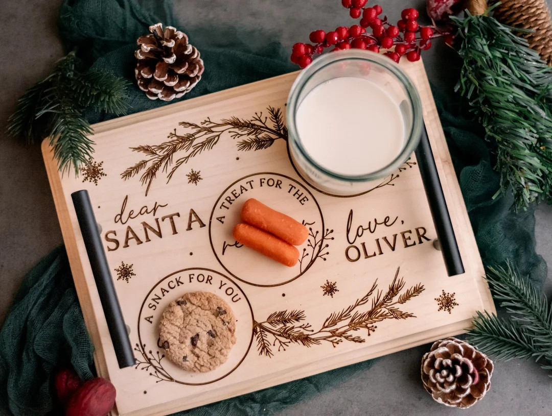 Santa Cookie Board, Santa Tray, Cookies for Santa, Santa Plate and Glass, Reindeer Treats, Santa ... | Etsy (US)