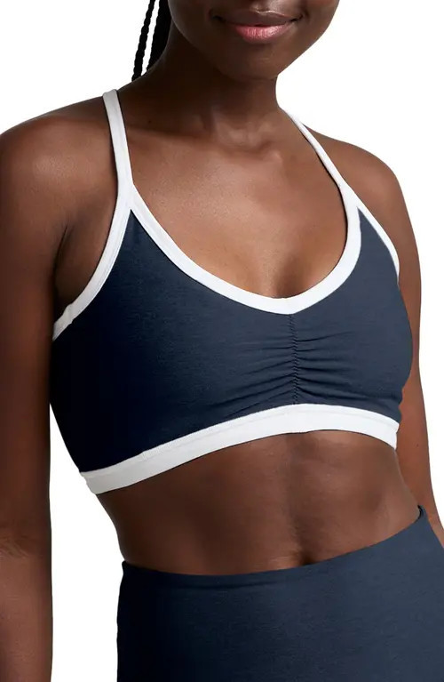 Beyond Yoga Outline Space Dye Sports Bra in Nocturnal Navy at Nordstrom, Size X-Large | Nordstrom
