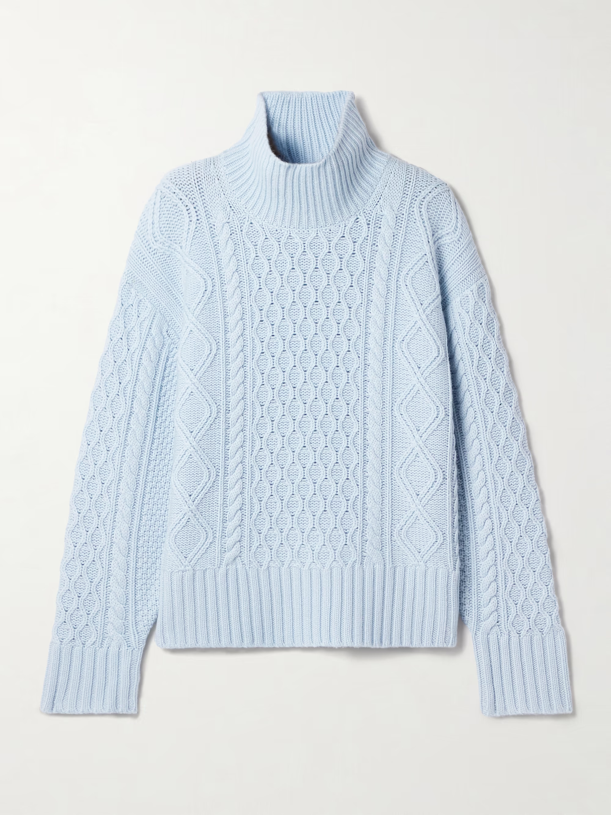 Cable-knit wool and cashmere-blend turtleneck sweater | NET-A-PORTER (US)