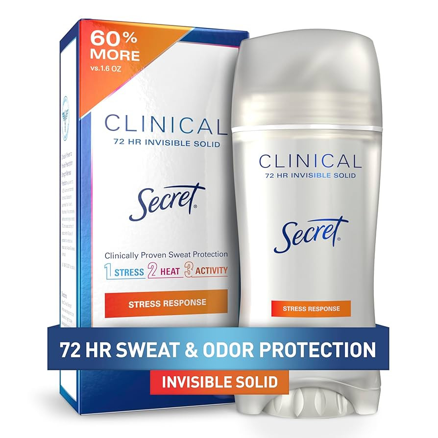 Secret Clinical Strength Antiperspirant Deodorant for Women, Stress Response, 3X Stress Protectio... | Amazon (US)
