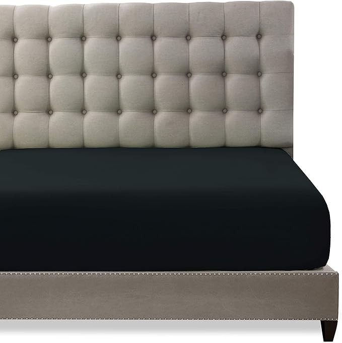 Toodou Soft Brushed Microfiber Black Twin Size Fitted Sheet-Comfortable and Durable Fitted Sheets... | Amazon (US)