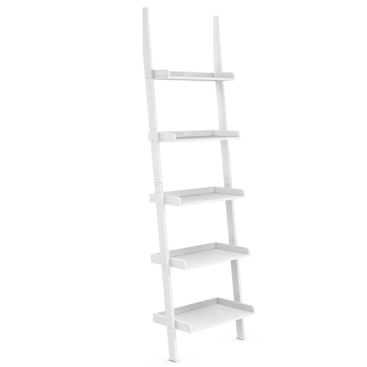 Tangkula 5 Layers Display Shelves Bookcase Shelving Unit Storage Wall Stand White | Target