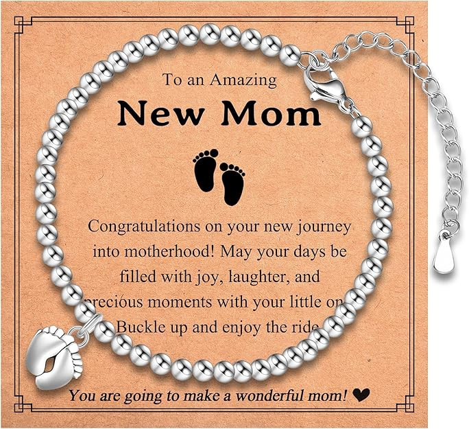 Leyung Gifts for New Mom Pregnant Mom Mom to Be, Baby Feet Charm Bracelet Jewelry, First Mothers ... | Amazon (US)
