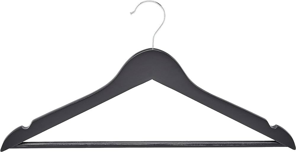 Amazon Basics Wood Suit Clothes Hangers - Black, 20-Pack | Amazon (US)
