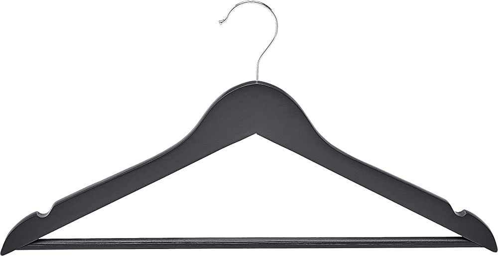 Amazon Basics Wood Suit Clothes Hangers - Black, 20-Pack | Amazon (US)