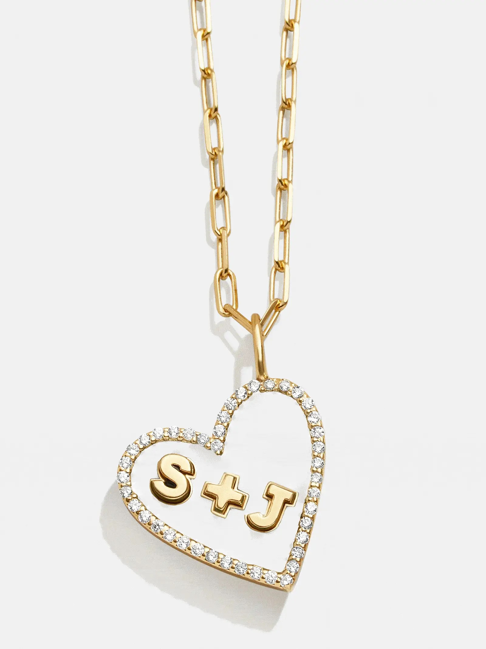 Reversible 14K Gold Custom Heart Necklace - Gold/Pavé | BaubleBar