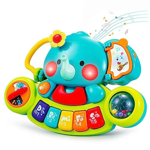 HOLA Baby Toys 6 to 12 Months Old Baby Piano Toys Infant Toys Elephant Light Up Music 9 Month Old Baby Toys 12-18 Months, Learning Birthday Gifts Toys for 1 Year Old Girl Boy | Amazon (US)