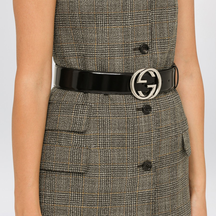 GG black leather belt | The Double F