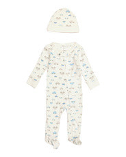 Pima Cotton 2pc Coverall And Cap Set | TJ Maxx