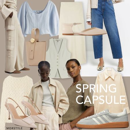 The spring capsule wardrobe 

Adidas special, cream sling back heel, cream trousers, cream slip skirt, beige bomber jacket, Lowe pebble bag, blue blouse, cream maxi skirt 

#LTKSeasonal #LTKeurope #LTKstyletip