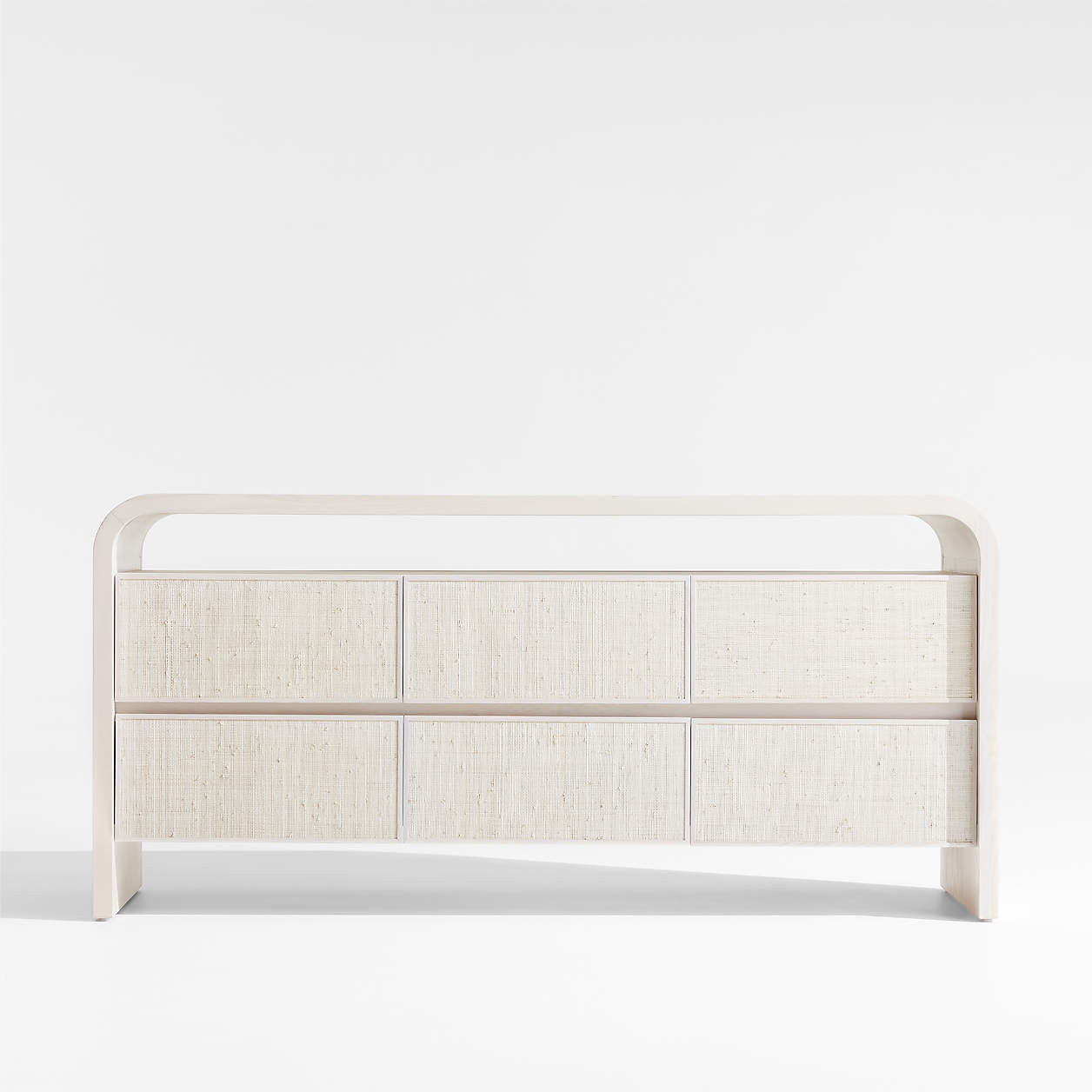 Rica 60" Grasscloth 6-Drawer Dresser by Leanne Ford + Reviews | Crate & Barrel | Crate & Barrel