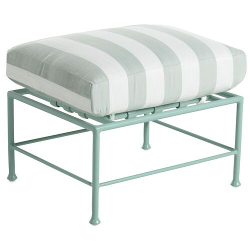 Frances Celadon Ottoman, Celadon Cabana Stripe | One Kings Lane