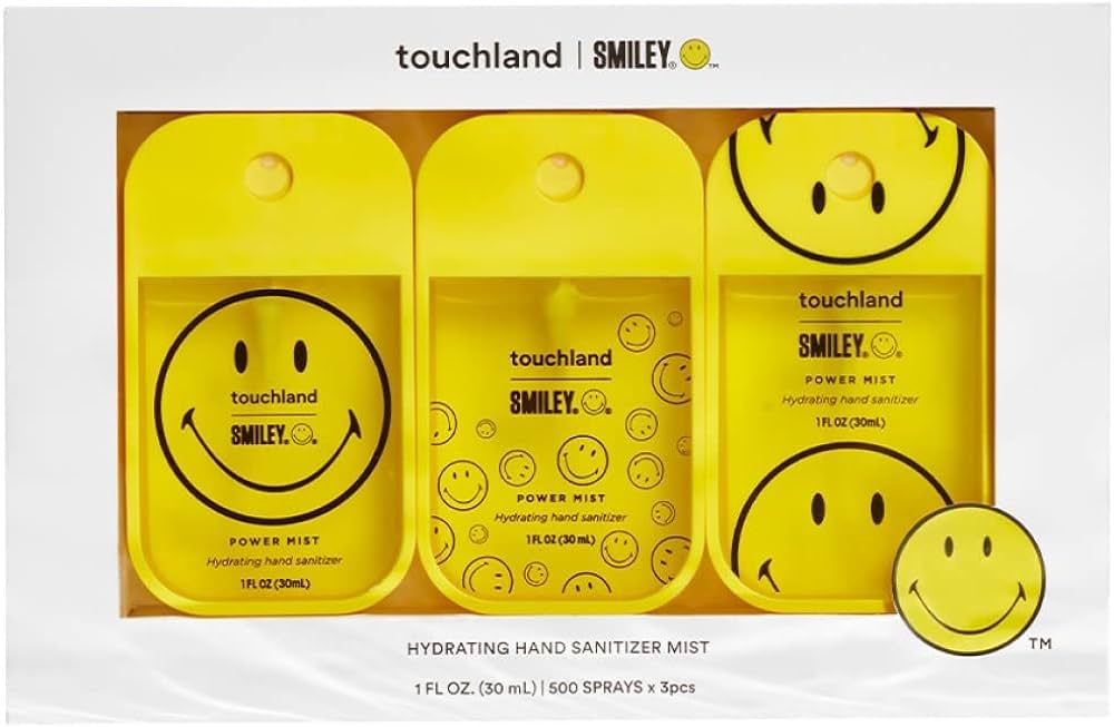 Touchland x Smiley Hydrating Hand Sanitizer Trio | Mango Passion, Citrus Grove, Beach Coco Scente... | Amazon (US)