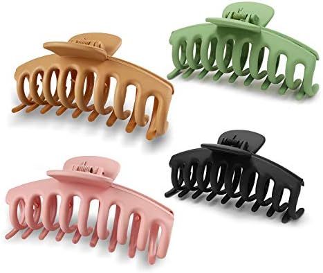 Ealicere 4 Pack Big Claw Clips 4 Inch Nonslip Large Hair Claw Clips for Women and Girls Large Mat... | Amazon (US)