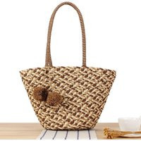 Eco Chic Straw Tote Bag with Pom Pom Charm | Debenhams UK