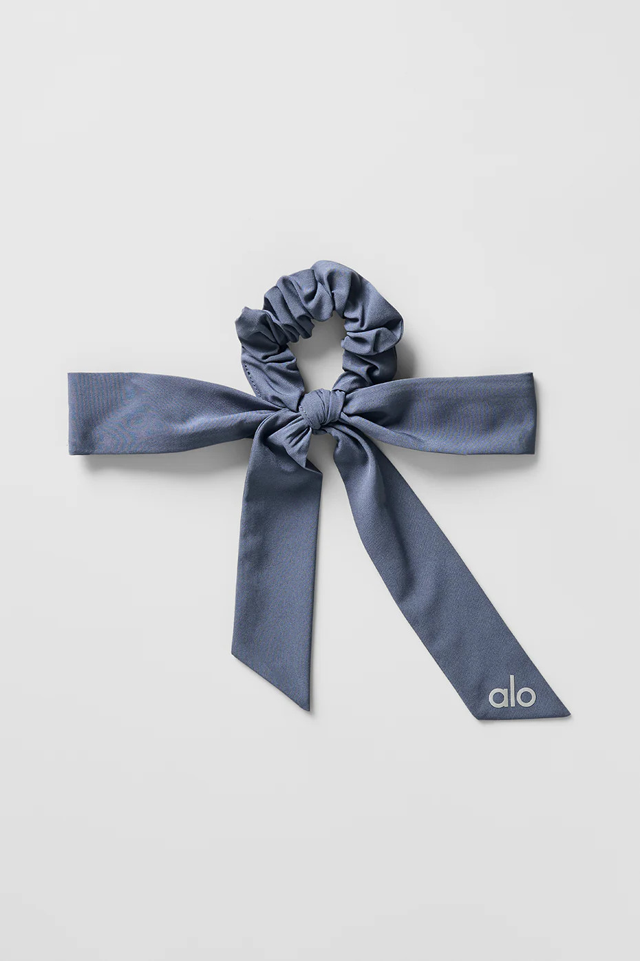 ALO | Love Knots Tie Scrunchie in Bluestone | Alo Yoga