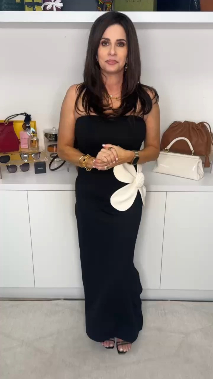 Strapless Ribbed Knit Bodycon Maxi Dress with Floral Detail 

 #LTKootd #LTKOver40 #LTKTravel