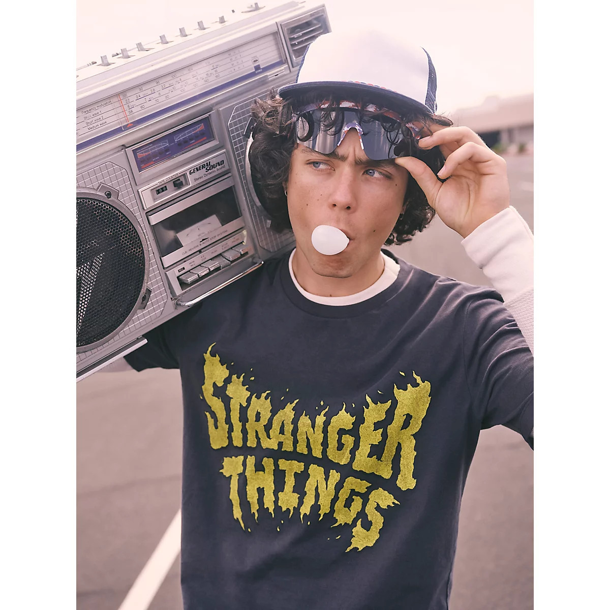 Wrangler x Stranger Things T-Shirt in Washed Black | Wrangler