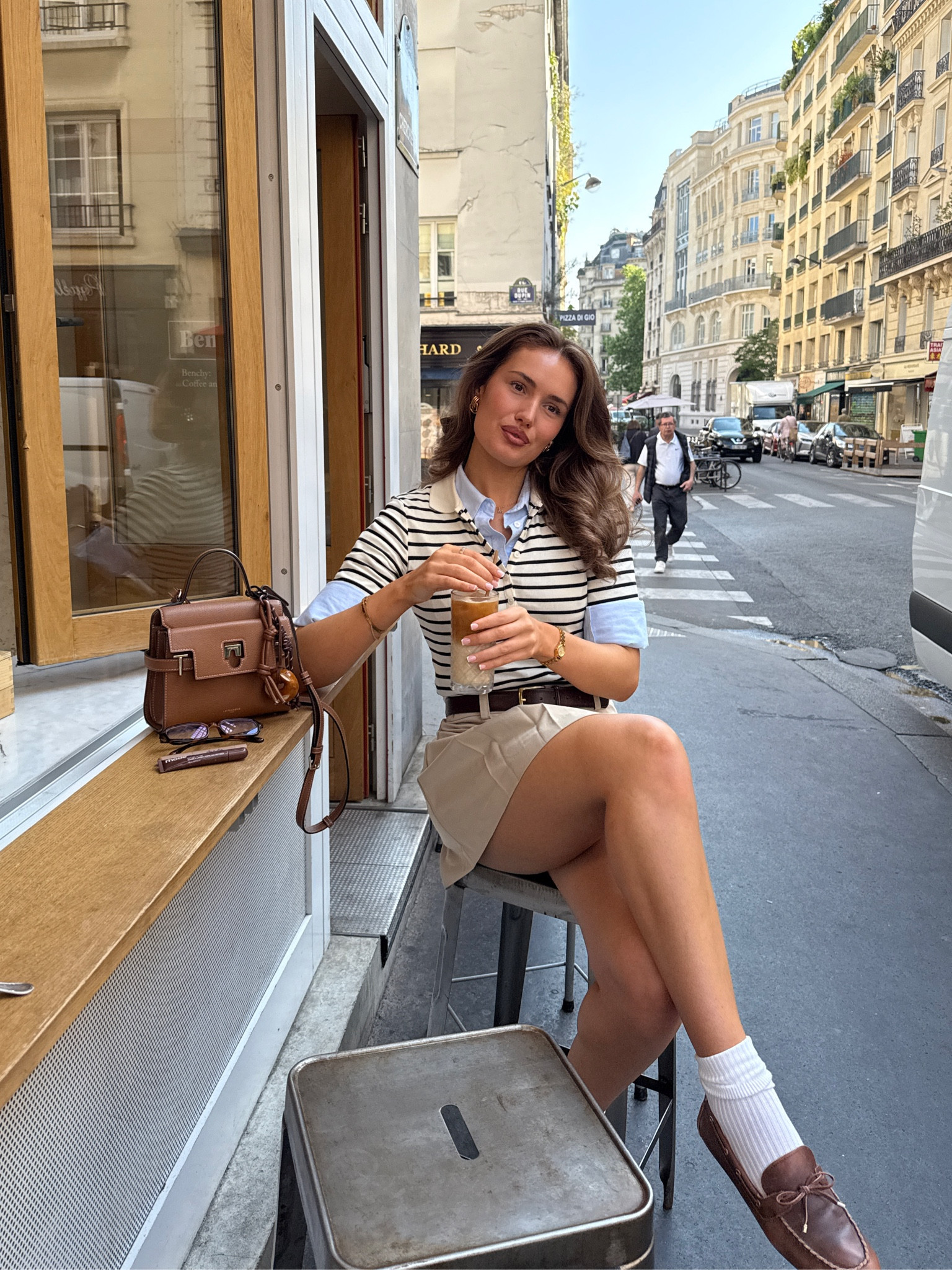 paris outfit, paris looks, paris outfit inspo, hm top, hm outfit, hm outfit ideas, stripe top, mini kelly dupe, brown loafers, blue shirt 

#LTKuk #LTKspring #LTKsummer