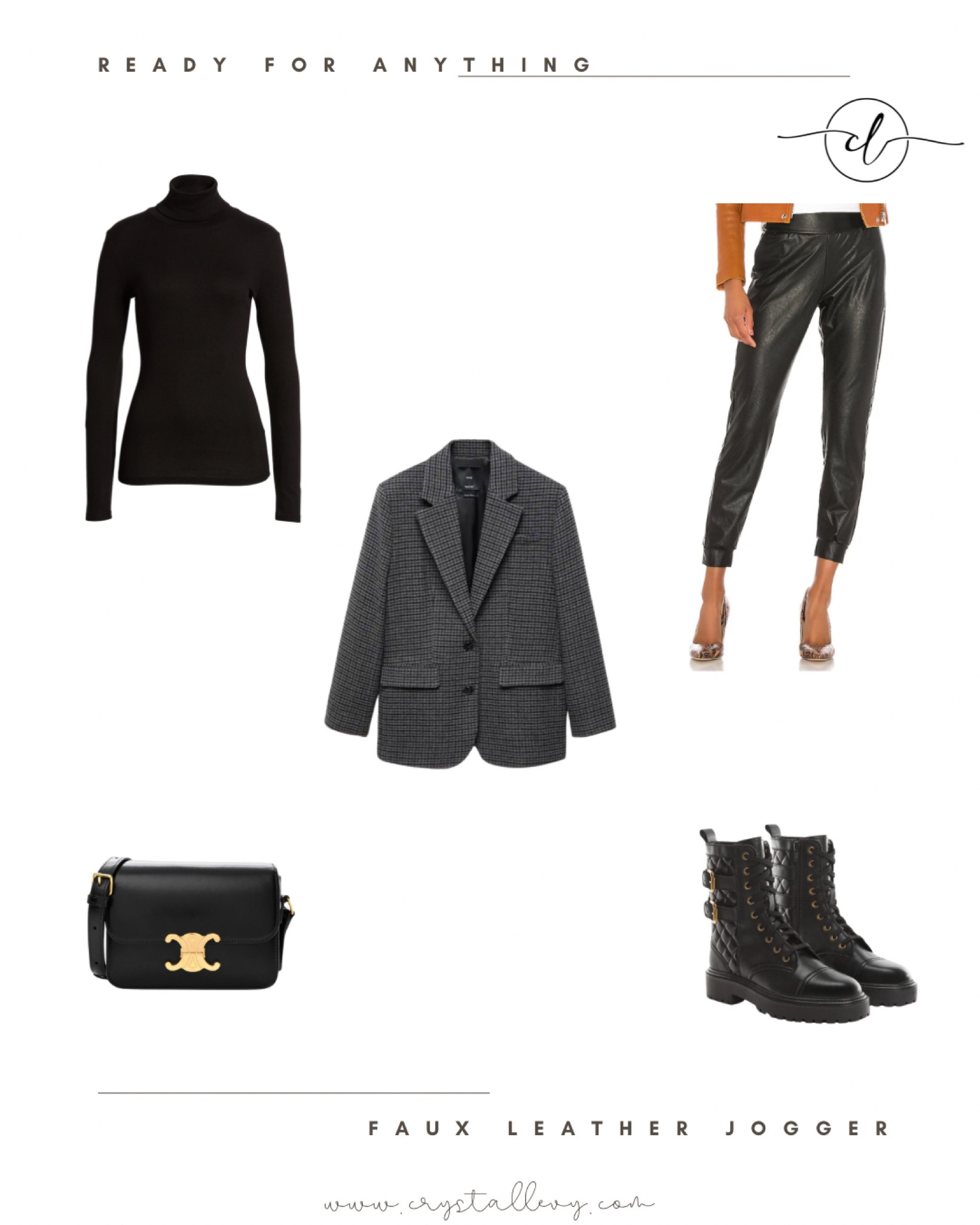 Faux leather joggers 