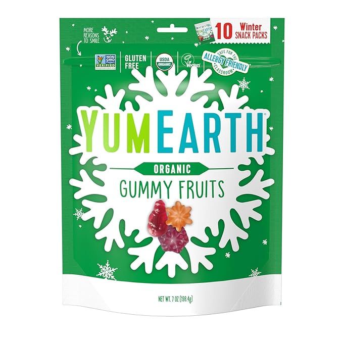 YumEarth Holiday Organic Gummy Fruits - Fruit Gummies Snack Packs, Gluten Free Snacks for Kids - ... | Amazon (US)