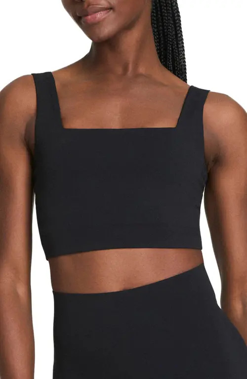 SPANX® Square Neck Crop Tank Top in Very Black at Nordstrom, Size Large | Nordstrom