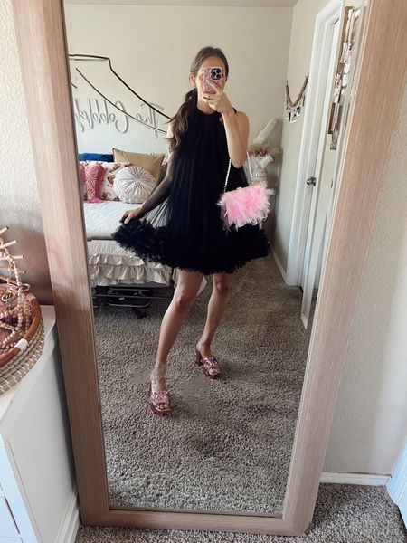 Black tulle dress paired with sequin heels 

#LTKShoeCrush #LTKFindsUnder50 #LTKParties