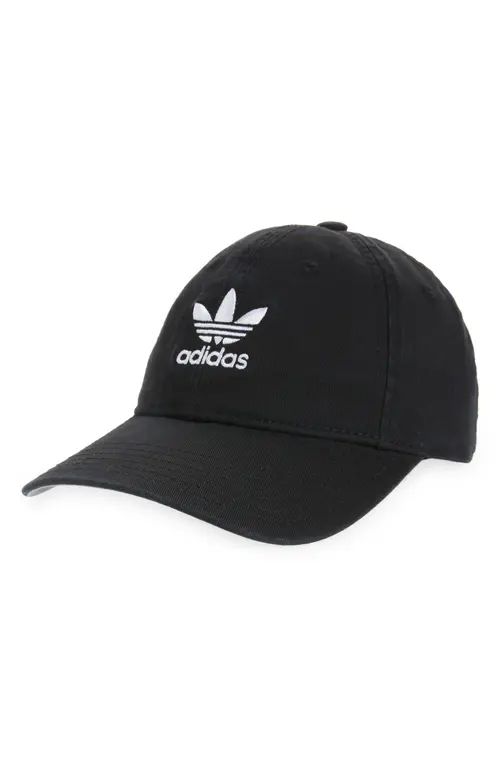 adidas Originals Kids' Washed Cotton Twill Baseball Cap in Black at Nordstrom | Nordstrom