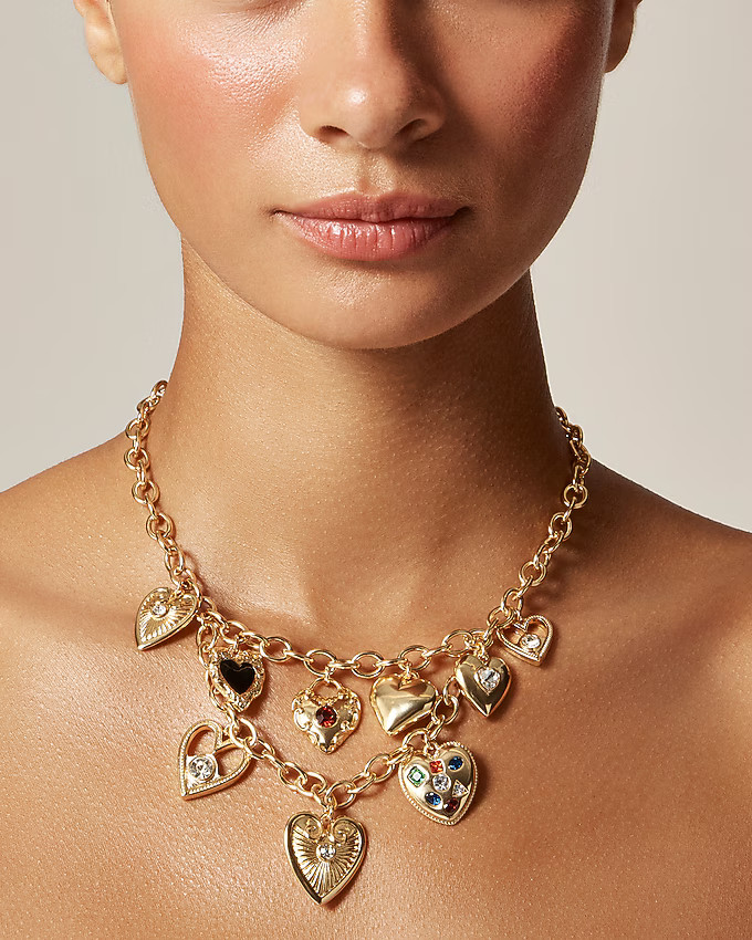 Layered heart charm necklace | J. Crew US