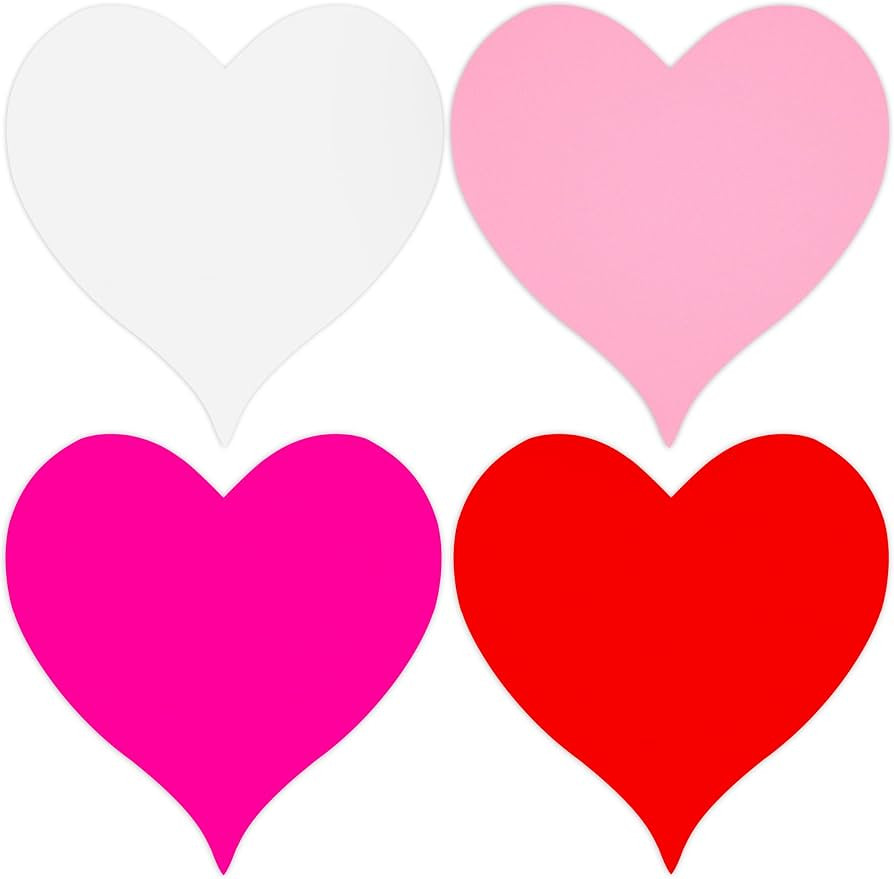 180 Pieces Heart Cutouts Paper Hearts Cut Outs Heart Shape Cards 6 Inches Valentine's Day Paper C... | Amazon (US)