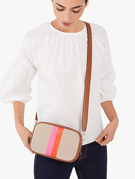 astrid striped canvas medium crossbody | Kate Spade (US)
