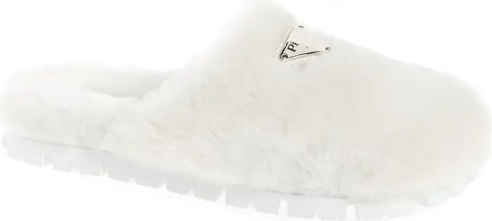 Prada Fussbett Fluffy Genuine Shearling Slipper | Nordstrom | Nordstrom