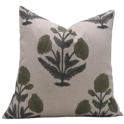 Floral Linen Indoor/Outdoor Pillow Cover | Wayfair North America