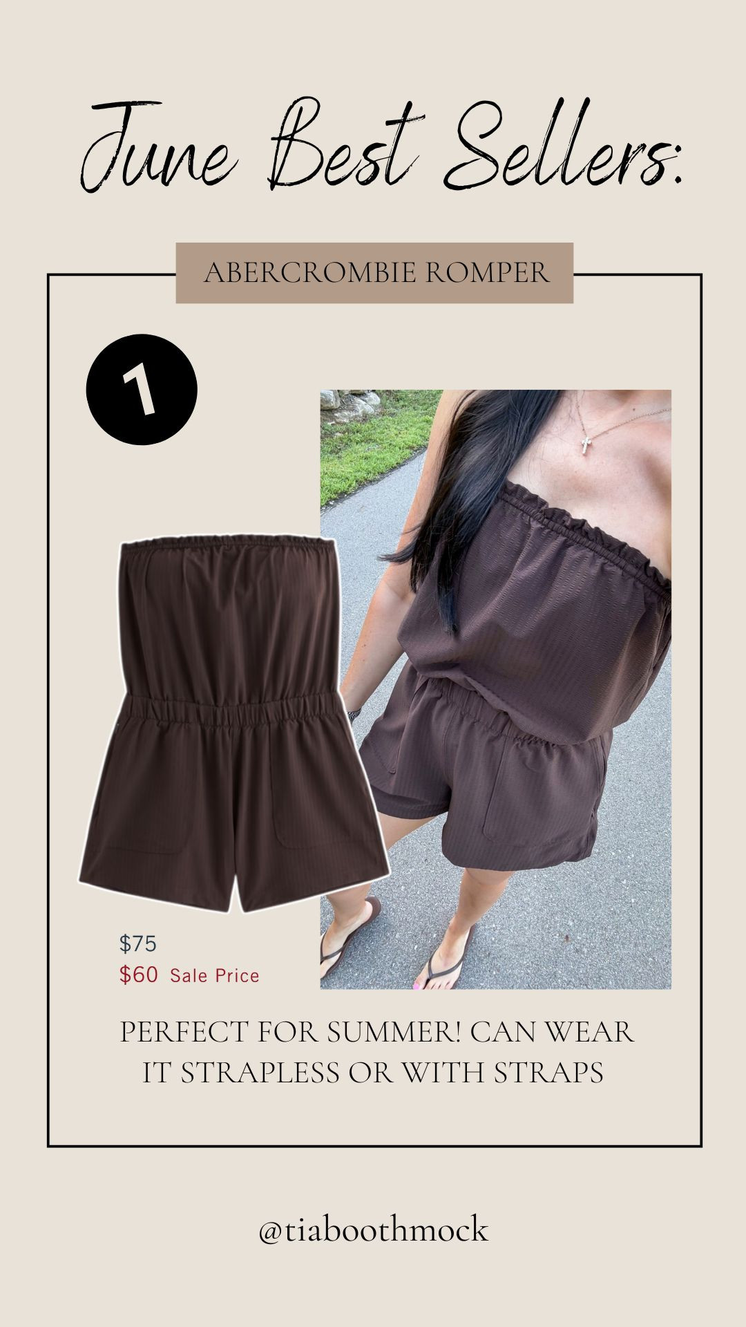 This @abercrombie romper has been on repeat lately! 🤎 It's perfect for all your summer plans.  

 #LTKootd #LTKSeasonal