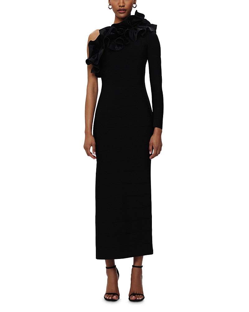 Herve Leger Asymmetric Ruffled Gown | Bloomingdale's (US)