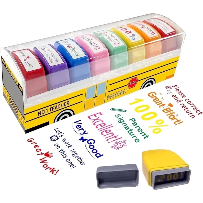 Teacher Stamps for Grading Classroom, Self Inking Motivation School Grading Teacher Stamp Set wit... | Walmart (US)