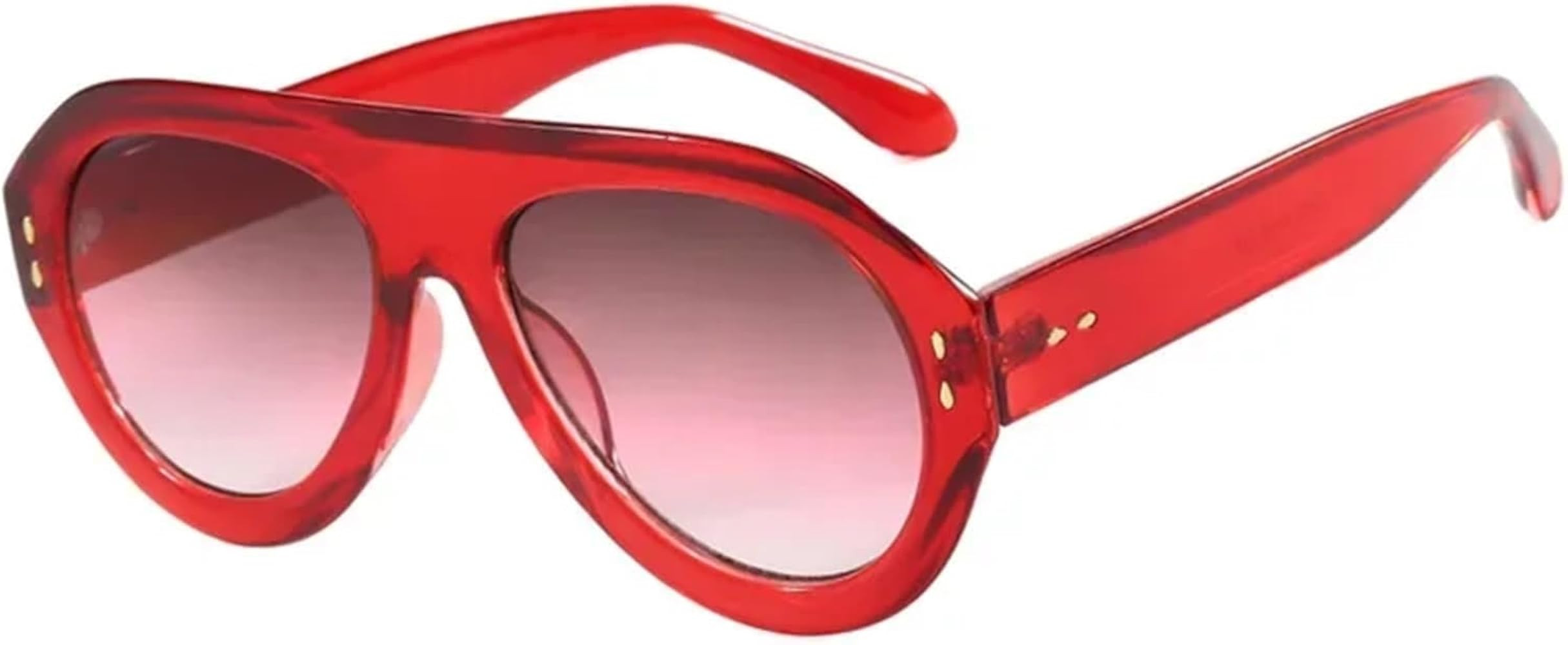 Oversized Ins Popular Fashion Pilot Women Sunglasses Retro Red Shades Men Trending Wide Legs Sun ... | Amazon (UK)