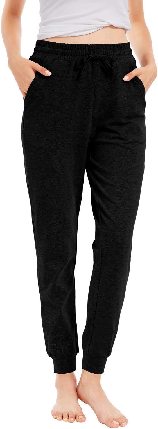 EZRUN Women Cotton Workout Sweatpants Lightweight Joggers Pants for Women with Pockets | Amazon (US)