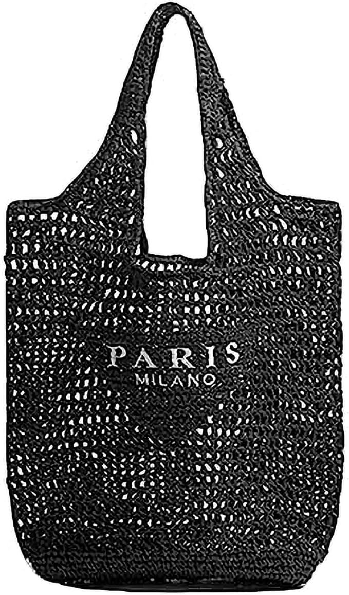 Straw Beach Bag for Women, Woven Tote Bag Hollow Shoulder Bag Large Hobo Bag Handbag Summer Trave... | Amazon (US)