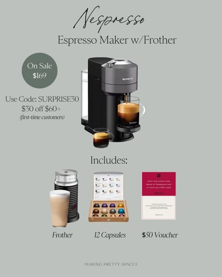 Shop this Nespresso Vertuo Next Coffee/Espresso maker with for their! On sale now at QVC! Was $229 Now $169.98! Comes with a $50 voucher, 12 capsules, and a hot/cold frother! Love this espresso machine! 

Use code SURPRISE30 for $30 off $60+ (first time customers) 
Use code HELLO10 for $10 off second time customers
@QVC #LoveQVC #ad @nespresso

#LTKhome #LTKfamily #LTKsalealert