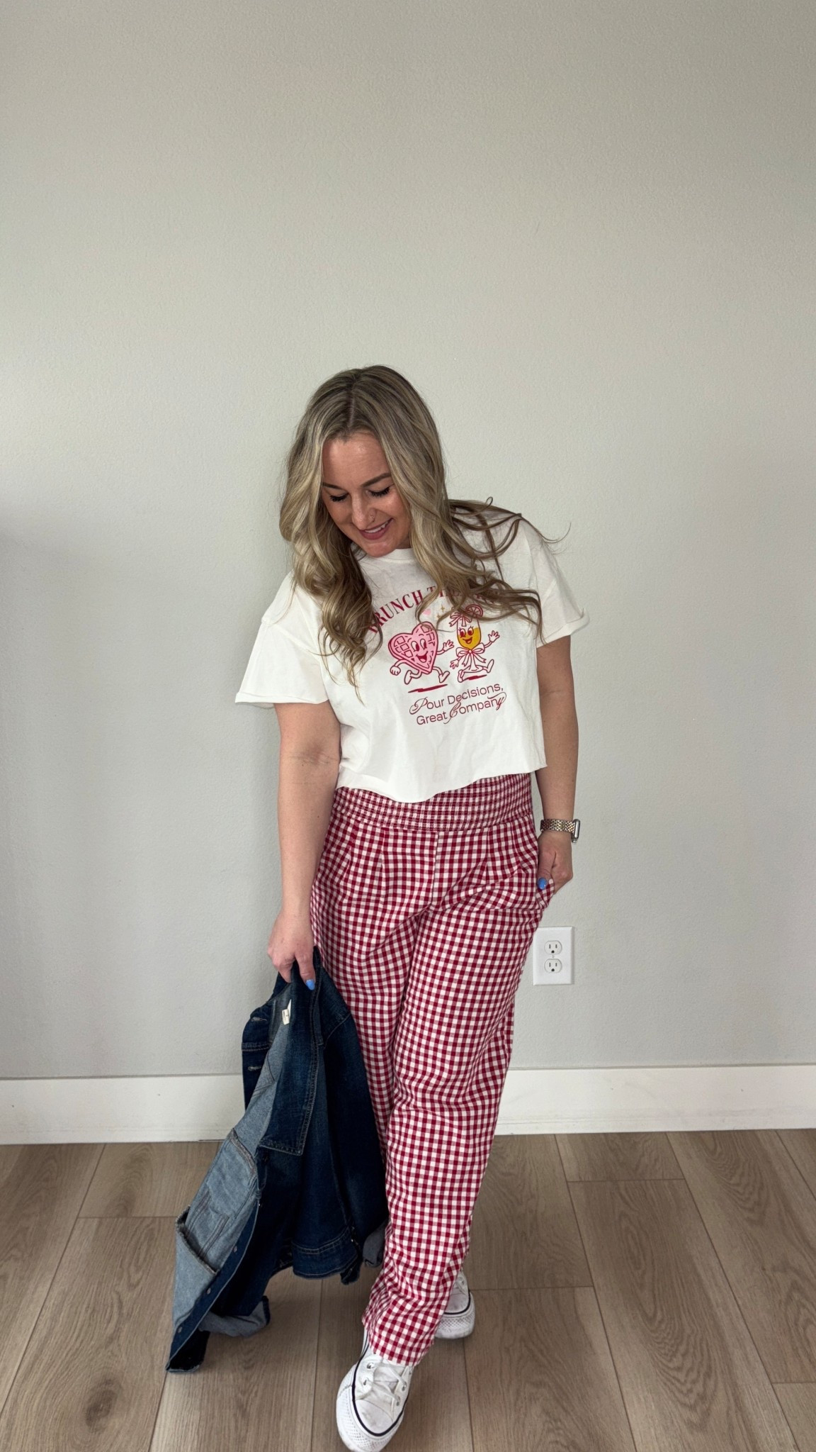 Valentine’s Day outfit, but make it casual! Love this brunch shirt from Walmart. I cut it and cropped it to my liking. Paired with a jean jacket and some sneaks. Love it! 



#LTKmomlife #LTKootd #LTKValentine