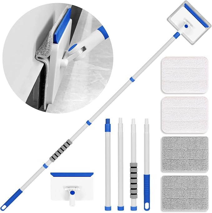 Baseboard Cleaner Tool with Handle, Wall Cleaner with Extendable Long Handle ,Door Frame Cleaning... | Amazon (US)