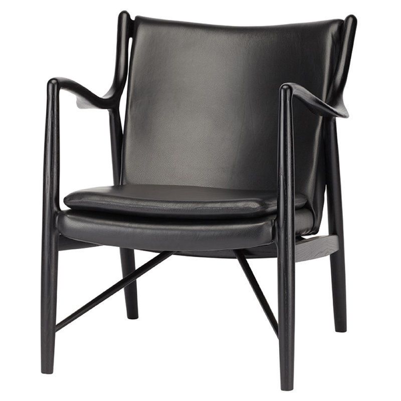 Nuevo Chase Leather Accent Chair in Black | Cymax Stores