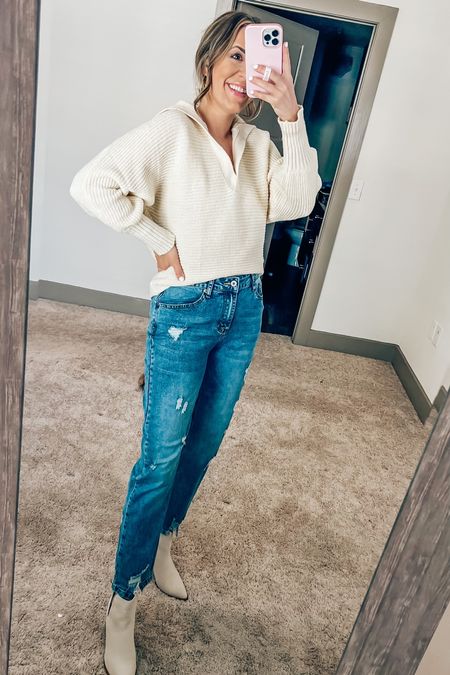 Free people dupe sweater from amazon - Amazon jeans and booties - Amazon fashion - fall outfit idea 

#LTKunder100 #LTKunder50 #LTKSeasonal