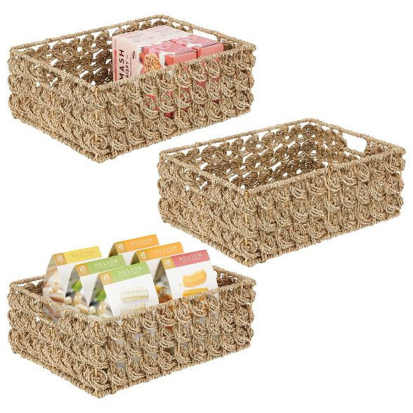 mDesign Woven Seagrass Kitchen Pantry Storage Basket | Target